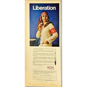 Liquid Paper Slip Stick "Liberation: Correct typing errors with a pen" Ad 1970